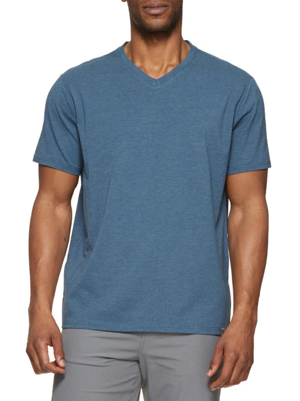 Flag & Anthem Navy Heather Stretch Comfort V Neck Tee